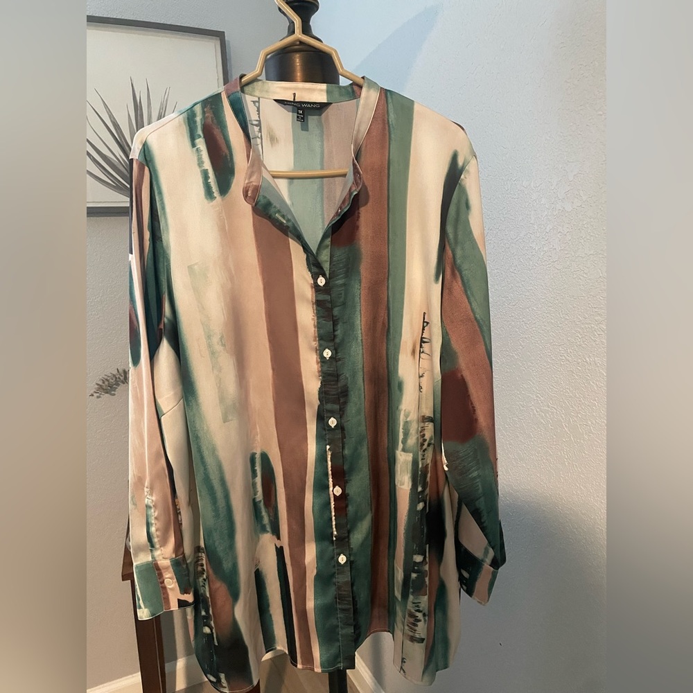 Ming Wang Satin Blouse